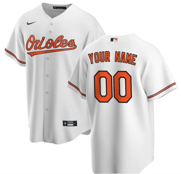 Men's Baltimore Orioles White Replica Custom Jersey