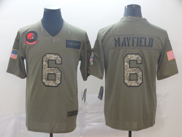 Men's Cleveland Browns Baker Mayfield Olive Player Limited Jersey