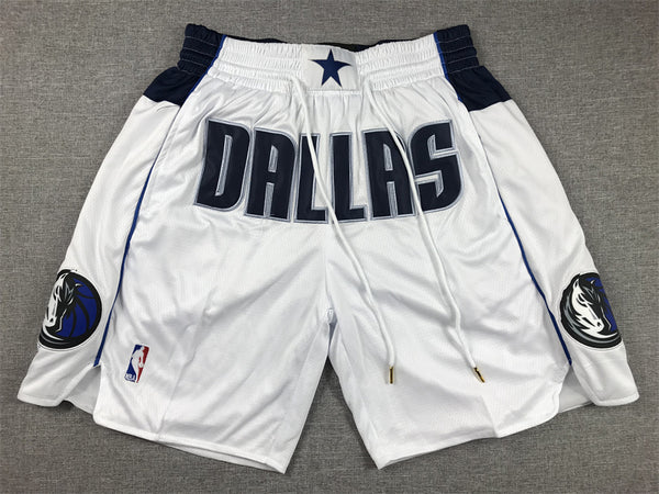 Men's Dallas Mavericks White Pocket Shorts