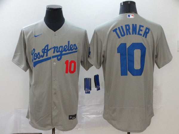 Men's Los Angeles Dodgers Justin Turner #10 Gray Replica Player Jersey