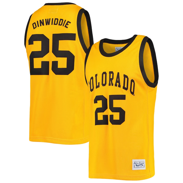 Men's Colorado Buffaloes Spencer Dinwiddie #25 Yellow Player Game Jersey