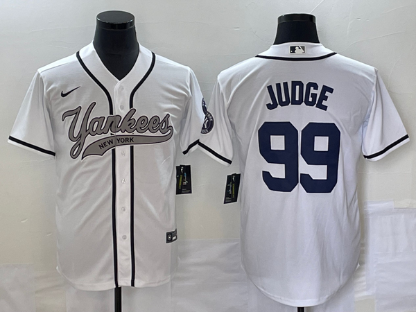 Men's New York Yankees Aaron Judge #99 White Player Jersey Joint Edition