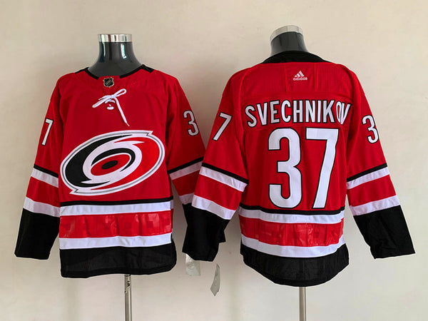 Men's Carolina Hurricanes Andrei Svechnikov #37 Red Player Jersey