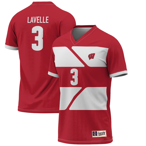 Men's Wisconsin Badgers Rose Lavelle #3 Red Player Game Jersey