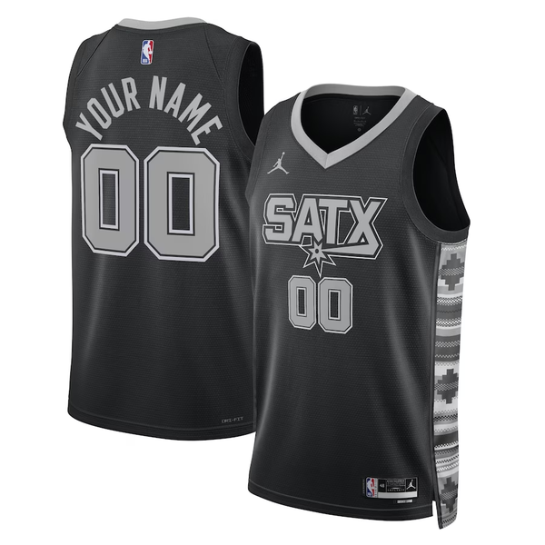 Men's San Antonio Spurs Black 2022/23 Swingman Custom Jersey - Statement Edition