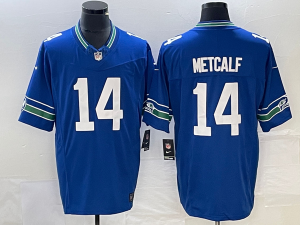 Men's Seattle Seahawks DK Metcalf #14 Royal Throwback Legend Player Jersey