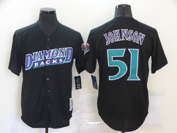 Men's Arizona Diamondbacks Randy Johnson #51 Black Replica Baseball Jersey