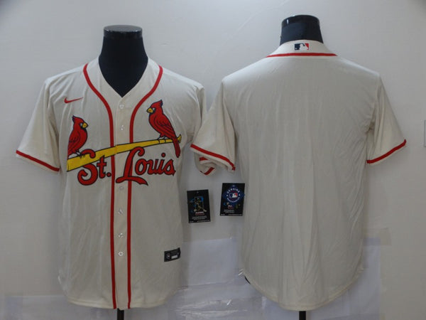 Men's St. Louis Cardinals Cream Alternate Replica Blank Jersey