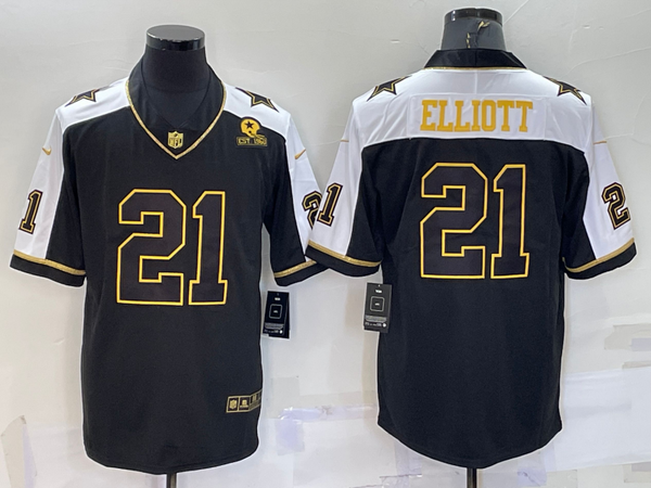 Men's Dallas Cowboys Ezekiel Elliott #21 Black Vapor Limited Jersey