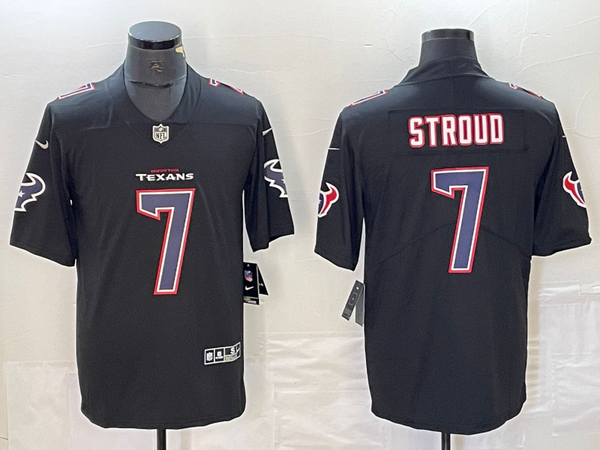 Men's Houston Texans C.J. Stroud #7 Black Fashion Game Jersey