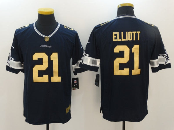 Men's Dallas Cowboys Ezekiel Elliott #21 Navy Player Jersey