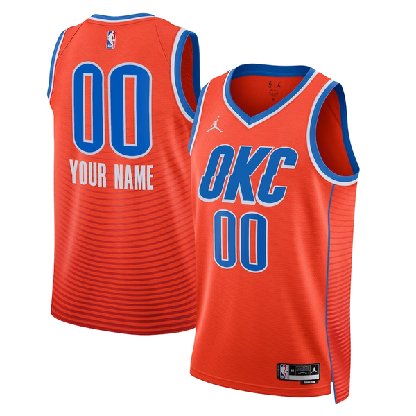 Men's Oklahoma City Thunder Orange 2022/23 Swingman Custom Jersey - Statement Edition