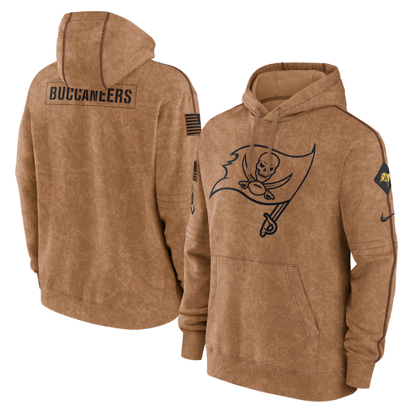 Men's Tampa Bay Buccaneers Brown 2023 Salute To Service Club Pullover Hoodie