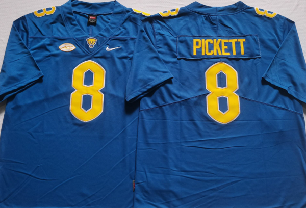 Men's Pittsburgh Panthers Kenny Pickett #8 Blue Player Game Jersey