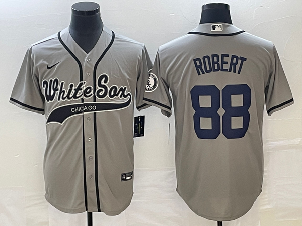 Men's Chicago White Sox Luis Robert #88 Gray Replica Player Jersey Joint Edition