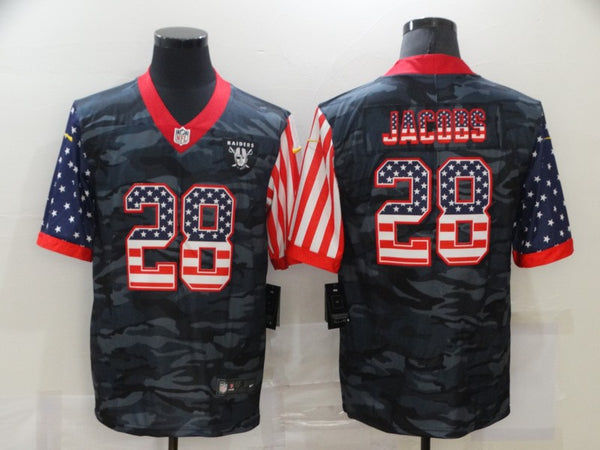 Men's Las Vegas Raiders Josh Jacobs #28 Grey Camouflage Game Jersey