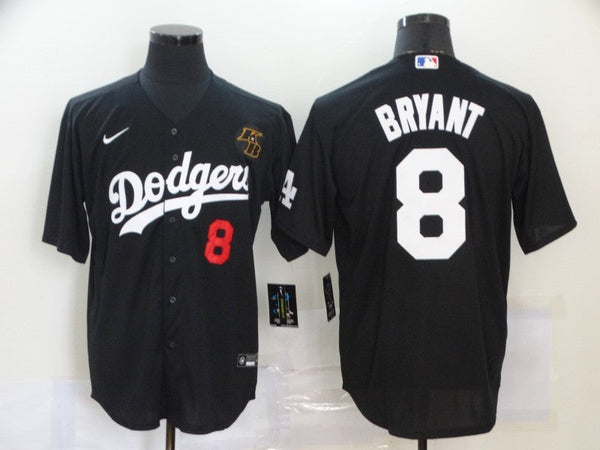 Men's Los Angeles Dodgers Kobe Bryant #8 Black Replica Baseball Jersey