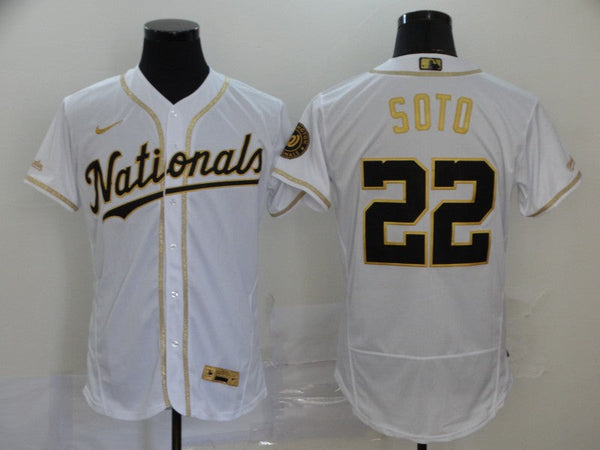 Men's Washington Nationals Juan Soto #22 White Authentic Game Jersey