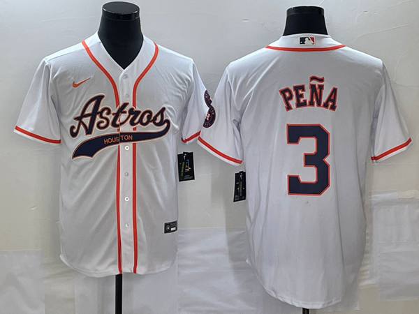 Men's Houston Astros Jeremy Pena #3 White Replica Jersey Joint Edition