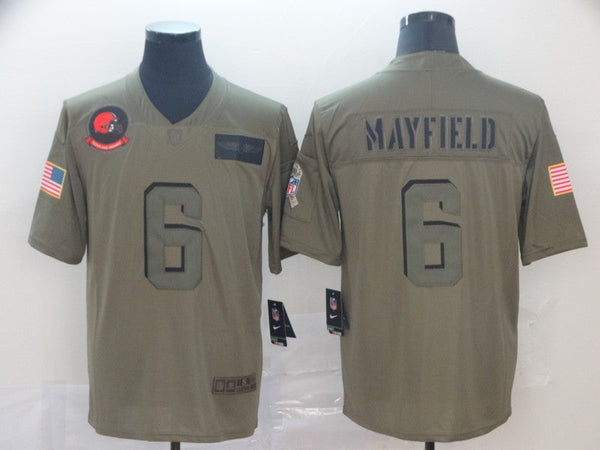 Men's Cleveland Browns Baker Mayfield Olive Limited Jersey