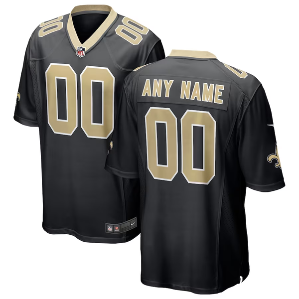 Custom New Orleans Saints Black Game Jersey