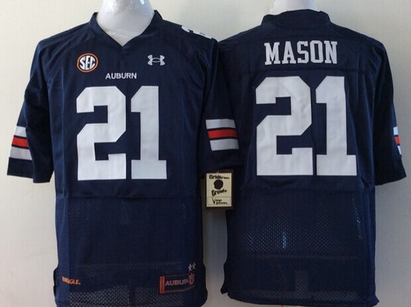 Men's Auburn Tigers Tre Mason #21 Navy Player Game Jersey