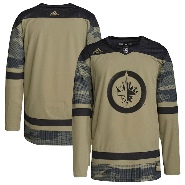 Men's Winnipeg Jets Camo Logo Military Appreciation Team Authentic Practice Blank Jersey