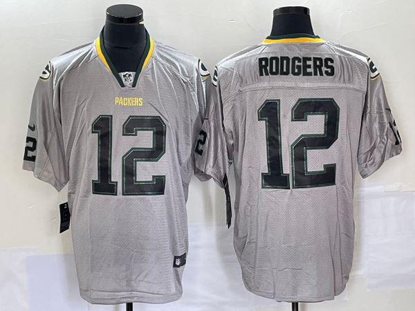 Men's Green Bay Packers Aaron Rodgers #12 Gray Player Jersey