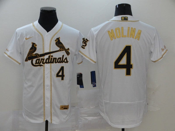 Men's St. Louis Cardinals Yadier Molina #4 White Fashion Stitched Jersey