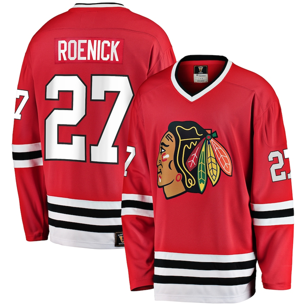 Men's Chicago Blackhawks Jeremy Roenick #27 Red Premier Breakaway Retired Player Jersey