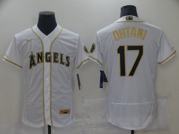 Men's Los Angeles Angels Shohei Ohtani #17 White Sewn Baseball Jersey