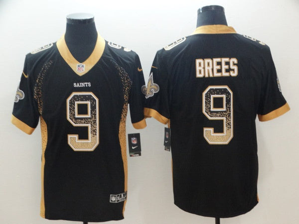 Men's New Orleans Saints Drew Brees #9 Black Player Jersey