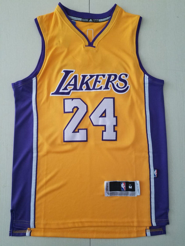 Men's Los Angeles Lakers Kobe Bryant #24 Yellow Swingman Player Jersey