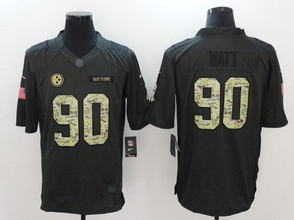 Men's Pittsburgh Steelers #90 T.J. Watt Black Team Game Jersey