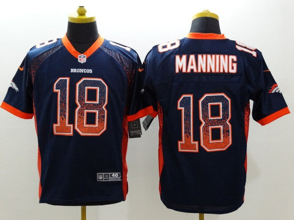 Men's Denver Broncos Peyton Manning #18 Navy Game Jersey