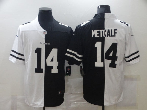 Men's Seattle Seahawks DK Metcalf #14 Black/White Game Jersey