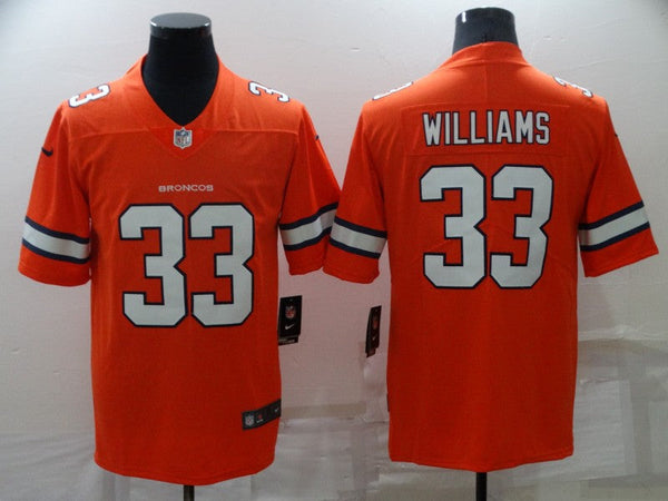 Men's Denver Broncos Javonte Williams #33 Orange Game Player Jersey