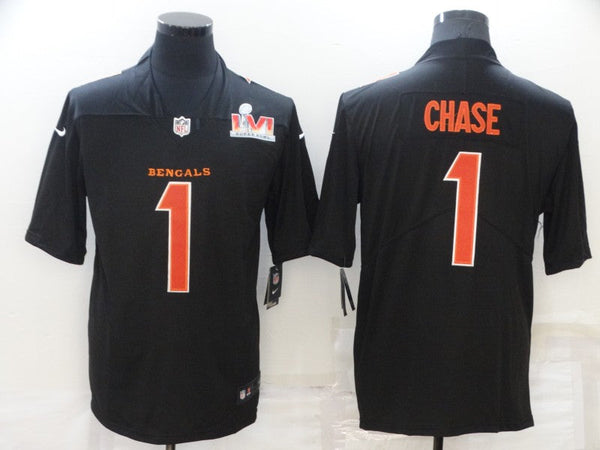 Men's Cincinnati Bengals Ja'Marr Chase #1 Black Player Game Jersey