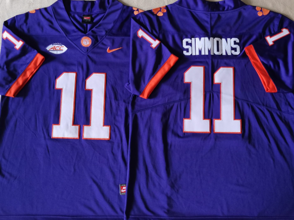 Men's Clemson Tigers Isaiah Simmons #11 Purple Game Jersey