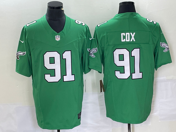 Men's Philadelphia Eagles Fletcher Cox #91 Kelly Green Game Jersey