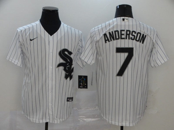 Men's Chicago White Sox Tim Anderson #7 White Replica Baseball Jersey