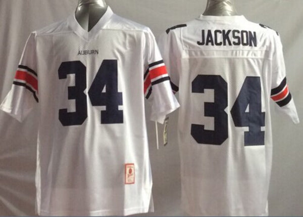 Men's Auburn Tigers Bo Jackson #34 White Player Jersey