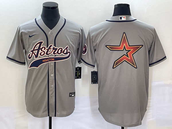 Men's Houston Astros Gray Replica Authentic Jersey Joint Edition