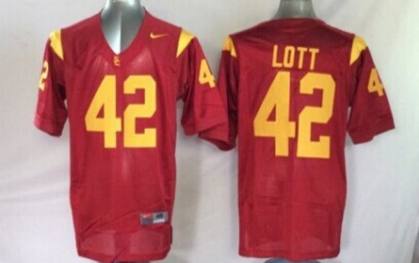 Men's USC Trojans Ronnie Lott #42 Cardinal Player Game Jersey