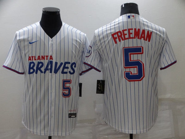 Men's Atlanta Braves Freedie Freeman #5 White Replica Jersey City Edition