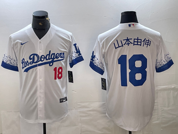 Men's Los Angeles Dodgers Yoshinobu Yamamoto #18 White Alternate Player Jersey