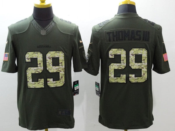 Men's Seattle Seahawks Earl Thomas III #29 Army Green Game Jersey