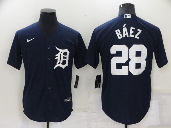 Men's Detroit Tigers Javier Baez #28 Navy Replica Baseball Jersey