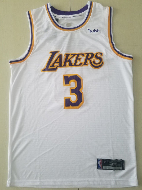 Men's Los Angeles Lakers Anthony Davis White #3 NBA Swingman Jersey