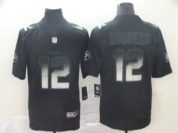 Men's Green Bay Packers Aaron Rodgers #12 Black Game Team Jersey